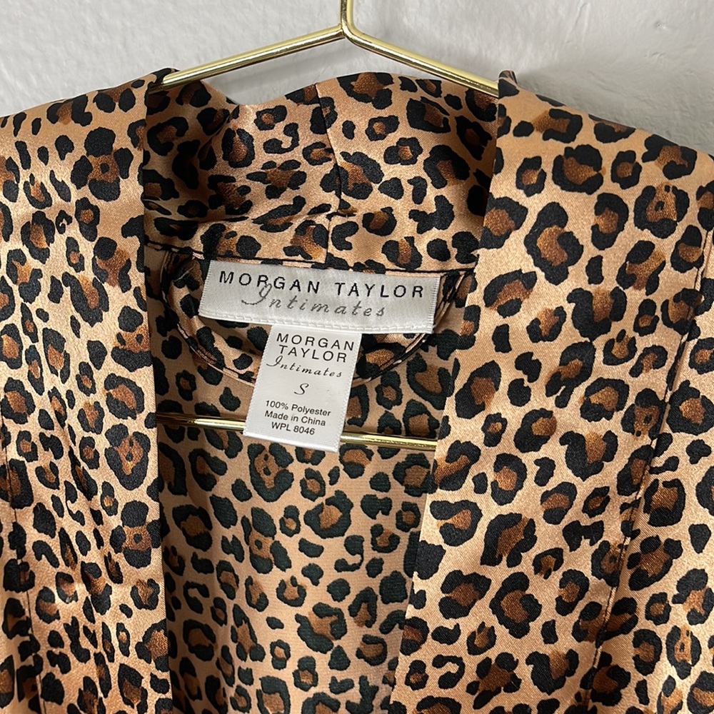 Morgan Taylor Intimates Satin Cheetah Print Robe - Picture 2 of 8